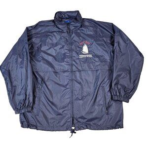 Acadia Windbreaker Jacket Mens Extra Large Blue Embroidered Sailing Windjammer